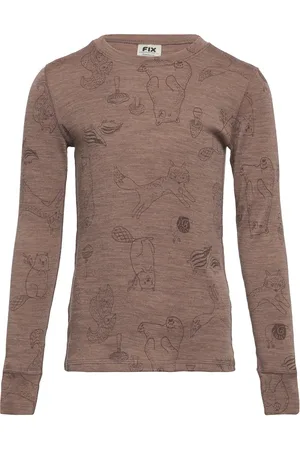 Lindex Top Merino Wool Aop Brown