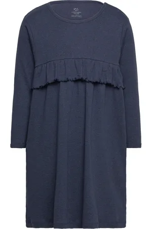 Copenhagen Colors Melange Ruffle Dress Navy