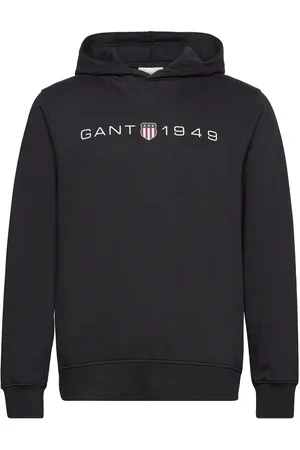 GANT Printed Graphic Hoodie Black