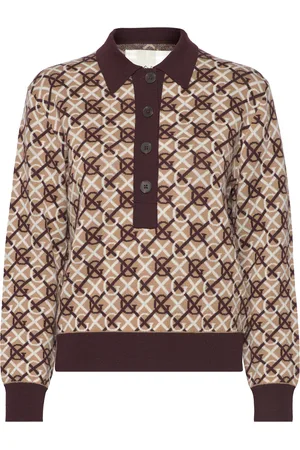 GANT G Pattern Jaquard Knit Polo Brown