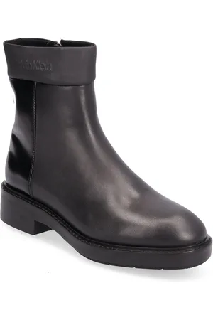 Calvin Klein Rubber Sole Ankle Boot Lg Wl Black