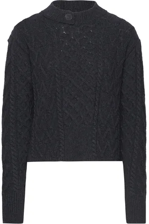 WoodWood Tania Aran Knit Jumper Grey