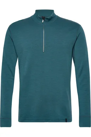 Panos Emporio Wool/Bamboo Half Zip Sweater Navy