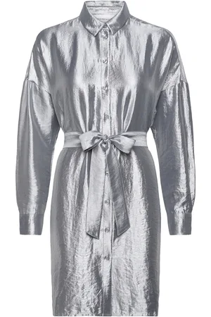 SELECTED Slfsilva-Tonia Ls Shirt Dress B Silver
