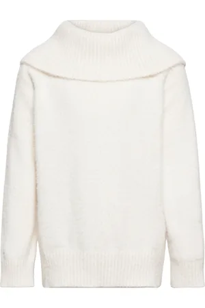 Lindex Knitted Sweater With Big Colla White