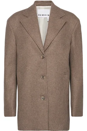 REMAIN Birger Christensen Wool Boxy Jacket Beige