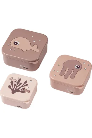Done by Deer Snack Box Set 3 Pcs Sea Friends Powder D By Deer Pink