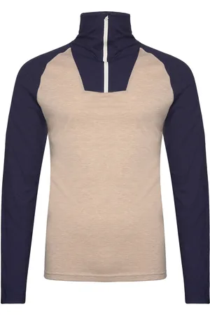 Bula Retro Merino Wool Halfzip Sweater Beige