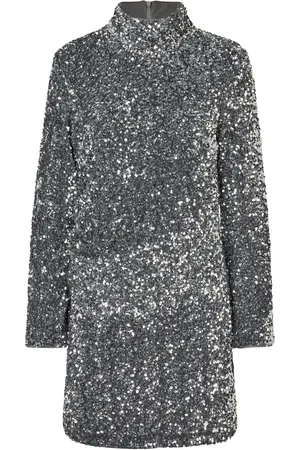 Second Female Shimmer Slim Dress Silver