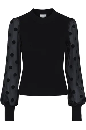 Y.A.S Dotme Ls Knit Pullover S. Noos Black