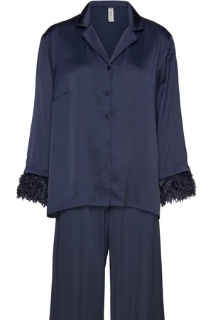 Lindex Pyjama Feather Cuffs Navy