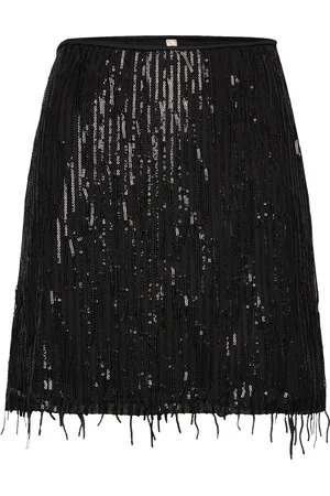 ONLY Onlspacy Short Sequins Skirt Wvn Black