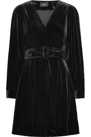 Ella&il Hadley Velour Dress Black