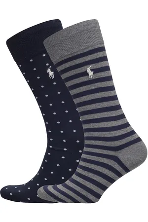Ralph Lauren Dot Stripe Sock 2-Pack Blue
