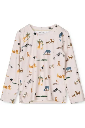 Liewood Noah Printed Longsleeve Swim Tee Beige