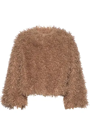 by Ti Mo Faux Fur Jacket Brown