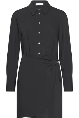 MANGO Short Shirt Dress Black