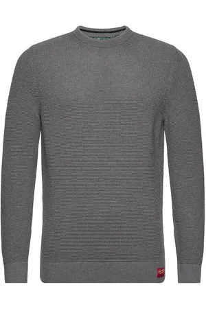Superdry Textured Crew Knit Jumper Grey