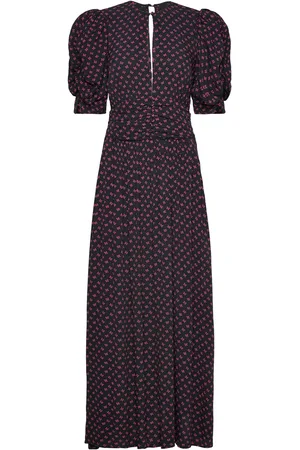 ROTATE Jacquard Midi Dress Navy