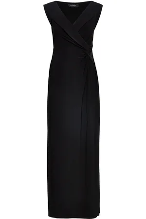 Ralph Lauren Jersey Off-The-Shoulder Gown Black