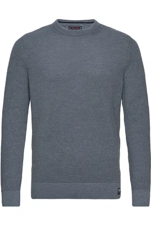 Superdry Textured Crew Knit Jumper Navy