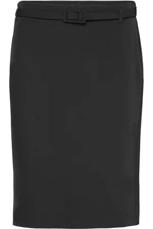 MANGO Pencil Belt Skirt Black