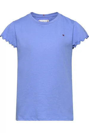 Tommy Hilfiger Essential Ruffle Sleeve Top Ss Blue