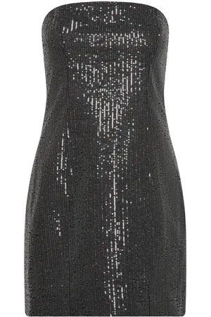 ROTATE Twill Sequin Mini Dress Black
