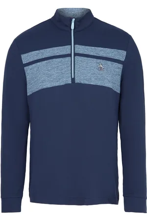 Original Penguin L/S Lightweight1/4 Zip Pullover Blue