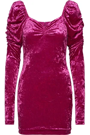 ROTATE Velvet Puff Mini Dress Pink