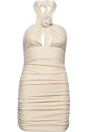 Bardot Inara Velour Mini Dress Cream