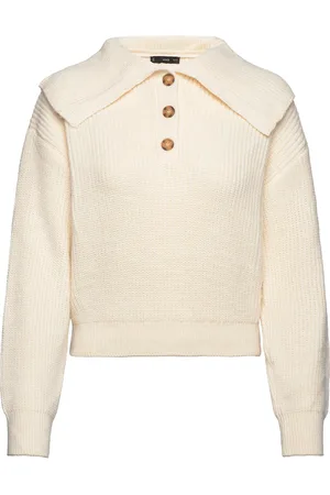 MANGO Butt D Collar Knit Sweater Cream