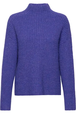 TOM TAILOR Knit Pullover Mock-Neck Blue