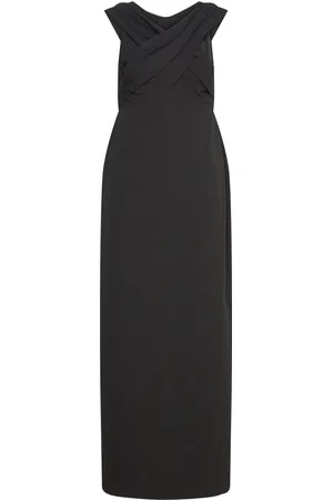 Ralph Lauren Crepe Off-The-Shoulder Gown Black