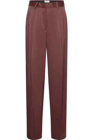 Dagmar Shiny Wide Suit Pant Brown