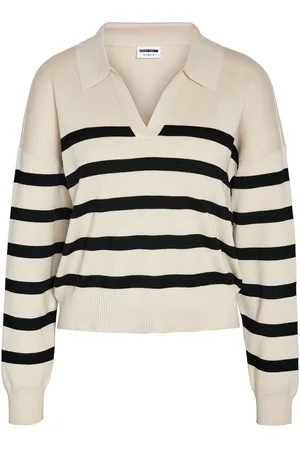 Noisy May Nmfifi L/S Polo Neck Knit Fwd Noos Cream