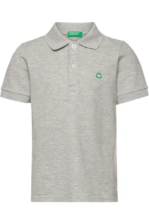 Benetton H/S Polo Shirt Grey
