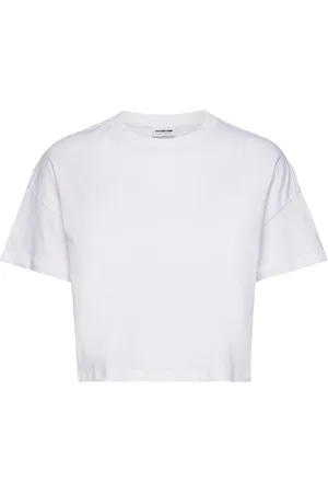 Noisy May Nmalena S/S O-Neck Semicrop Top Fwd Noos White