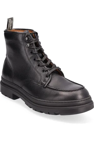 Ralph Lauren Leather Lace-Up Boot Black