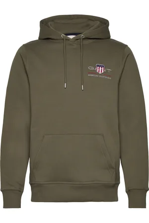 GANT Reg Medium Archive Shield Hoodie Khaki