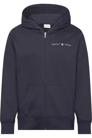 GANT Printed Graphic Full Zip Hoodie Navy
