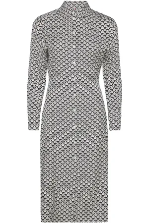 Tommy Hilfiger Seal Aop Midi Shirt Dress White