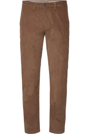 SELECTED Slh196-Straight Miles Cord Pants W Noos Brown