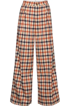 Stella Nova Checked Wide Pants Orange