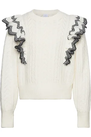 Lindex Sweater Flounce At Shoulder Cream
