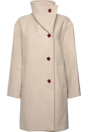 MANGO Midi Maxi Lapel Coat Beige