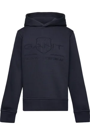 GANT Tonal Shield Hoodie Navy