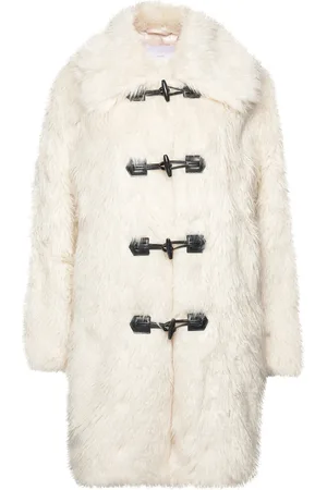 MANGO Faux-Fur Midi Coat White
