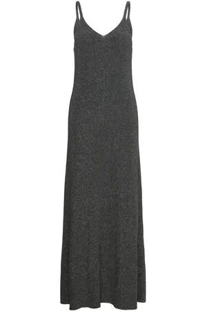 MANGO Long Lurex Dress Black