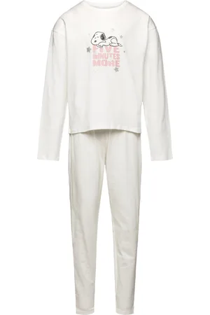 MANGO Long Snoopy Pyjama White